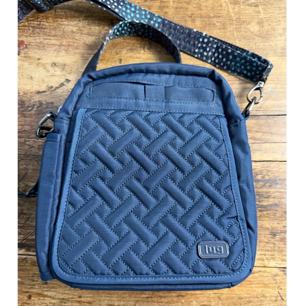 Lug Flapper RFID Crossbody Organizer Bag Blue Lightweight Travel Purse